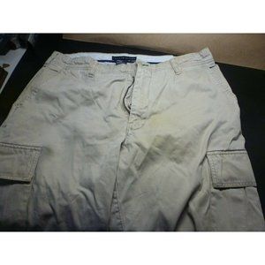 Tommy Hilfiger Khaki  Cargo Jeans Pants 34 X 30   100% Cotton  FREE SHIPPING